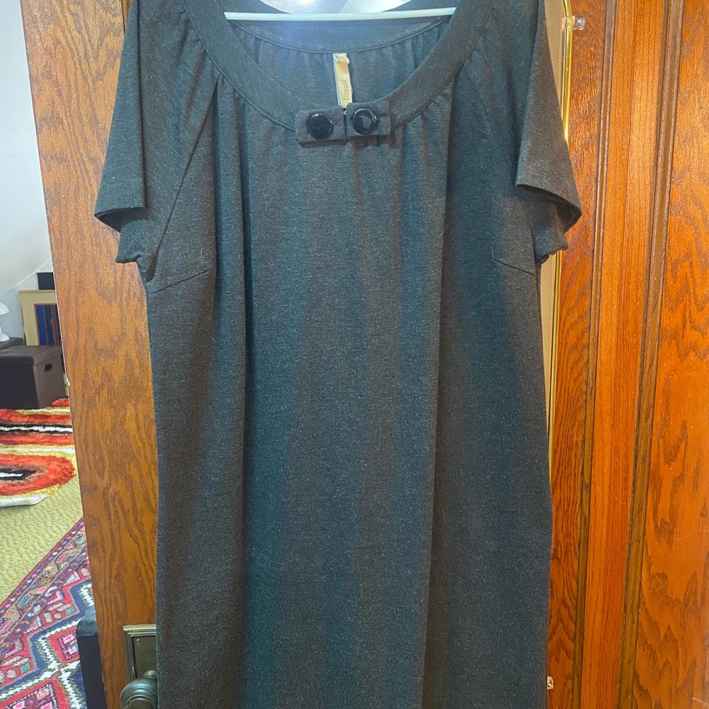 Fossil Gray Short Sleeve Dress XL